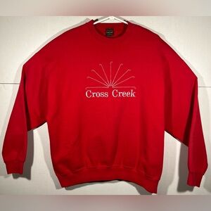 VTG Cross Creek Sweatshirt Crewneck Red Golf Men’s XL Made In USA Distress